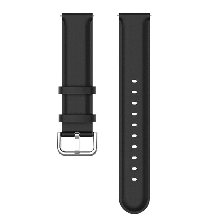 22mm Genuine Leather Watch Band for Huawei Watch GT Runner/Watch GT 3 46mm, Pin Buckle Smart Watch Band - Black
