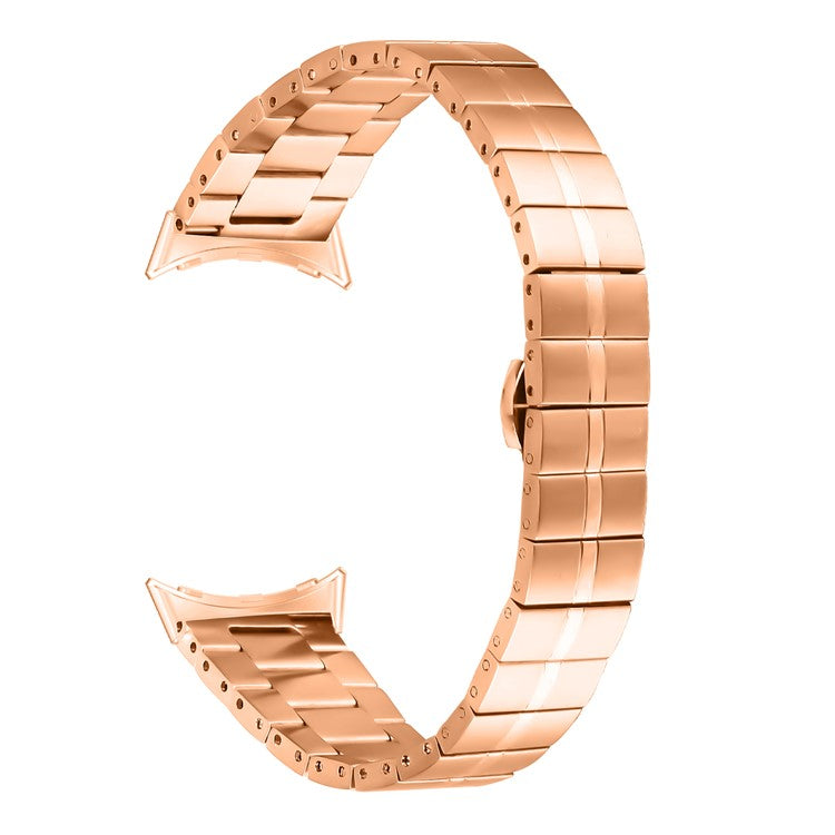 For Google Pixel Watch / Watch 2 Stainless Steel Watch Strap Replacement Wrist Band - Rose Gold