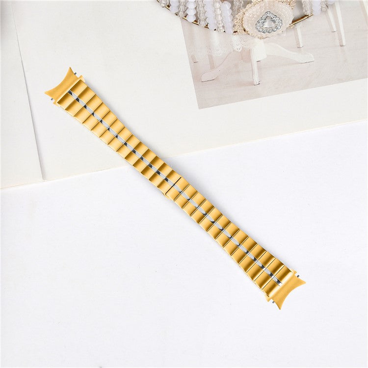For Samsung Galaxy Watch6 40mm / 44mm / Watch6 Classic 43mm / 47mm Stainless Steel Strap with Quick Release Connector - Gold+Silver