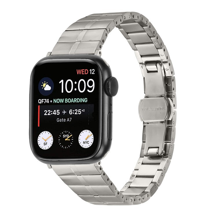 For Apple Watch Series 10 42mm / 9 8 7 41mm / SE (2023) SE (2022) SE 6 5 4 40mm / 3 2 1 38mm Stainless Steel Strap - Titanium
