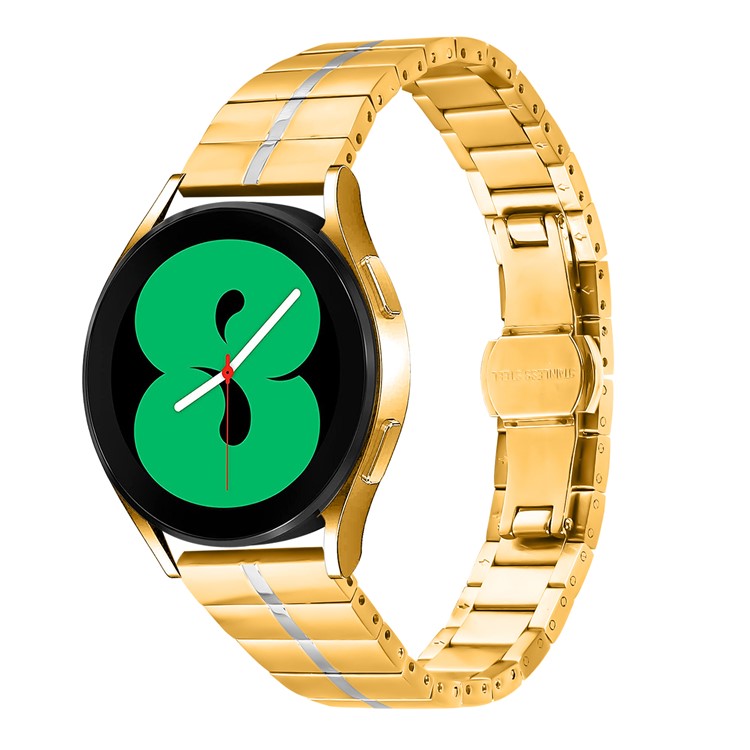 For Garmin Forerunner 245 / 245 Music Smartwatch Band Stainless Steel Wrist Strap - Gold+Silver