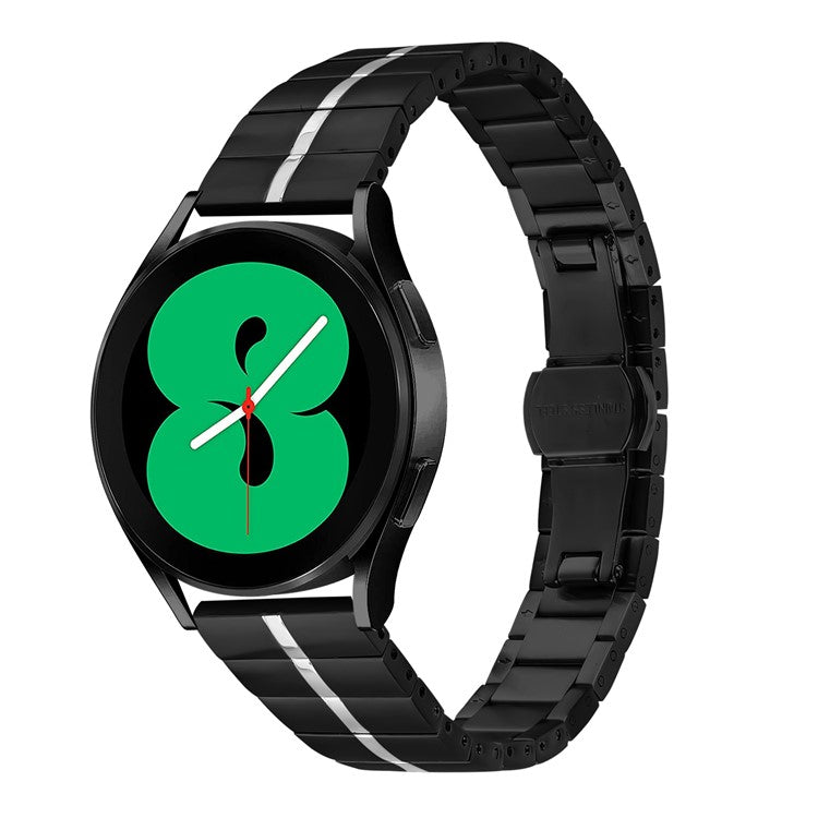 For Garmin Vivomove 3 / GarminMove 3 Stainless Steel Watch Strap Replacement Wrist Band - Black+Silver