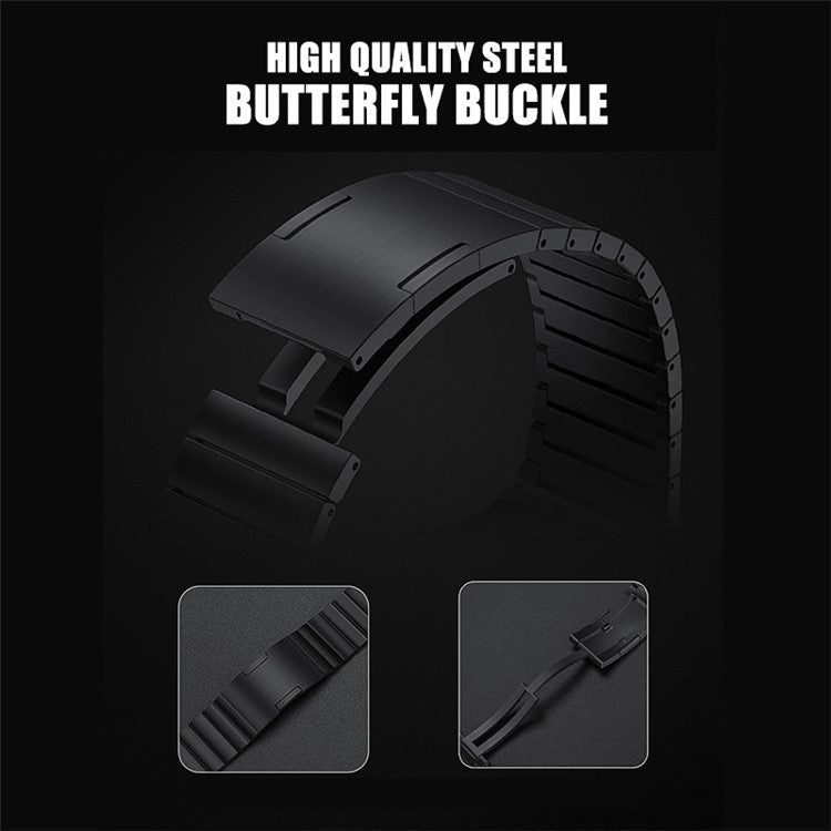 For Apple Watch 10 46mm / Ultra 2 / Ultra 49mm / 9 8 7 45mm / SE (2023) SE (2022) SE 6 5 4 44mm / 3 2 1 42mm Titanium Alloy Metal Strap - Black