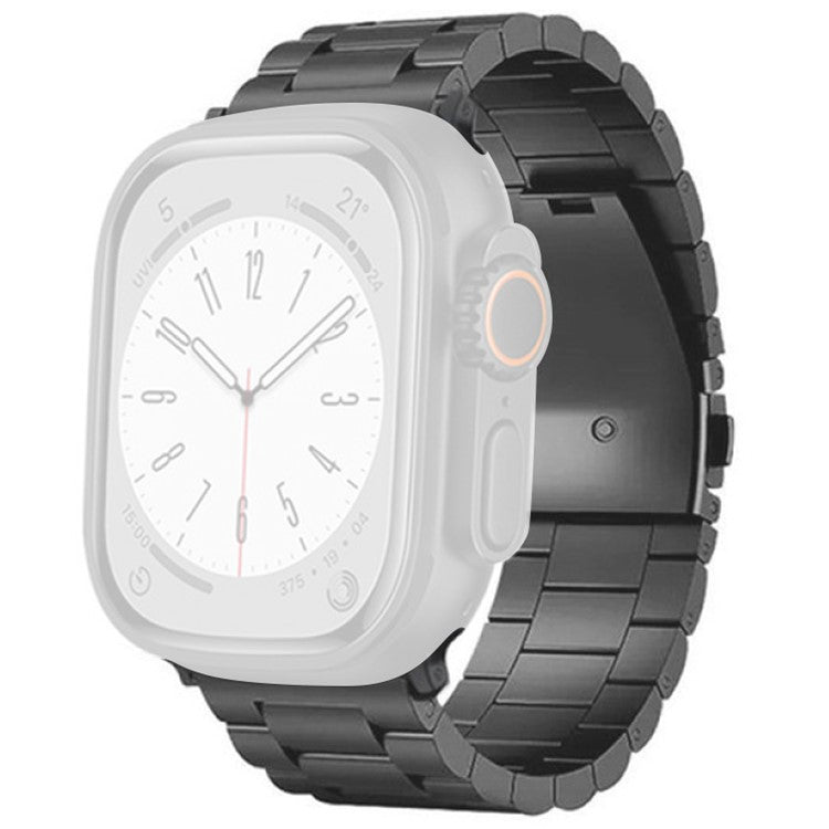 For Apple Watch Series 10 42mm / 9 8 7 41mm / SE (2023) SE (2022) SE 6 5 4 40mm / 3 2 1 38mm Watch Band 3-Bead Titanium Alloy Strap - Grey