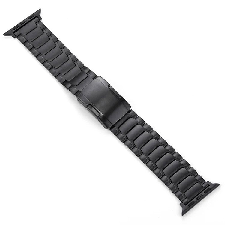 For Apple Watch Series 10 42mm / 9 8 7 41mm / SE (2023) SE (2022) SE 6 5 4 40mm / 3 2 1 38mm Titanium Alloy Watch Band Turtleback Clasp - Black