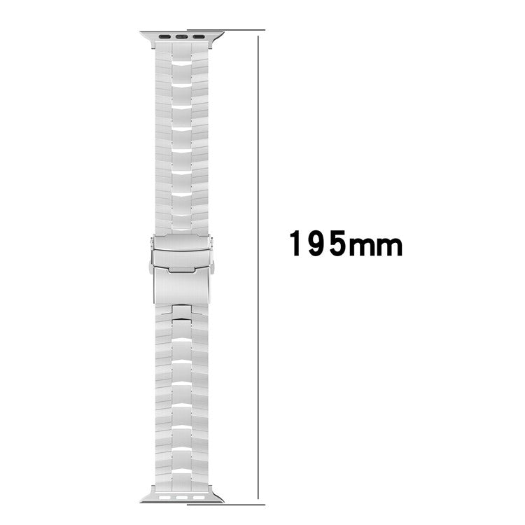 For Apple Watch 10 46mm / Ultra 2 / Ultra 49mm / 9 8 7 45mm / SE (2023) SE (2022) SE 6 5 4 44mm / 3 2 1 42mm Titanium Alloy Strap Rice Spike Design - Black