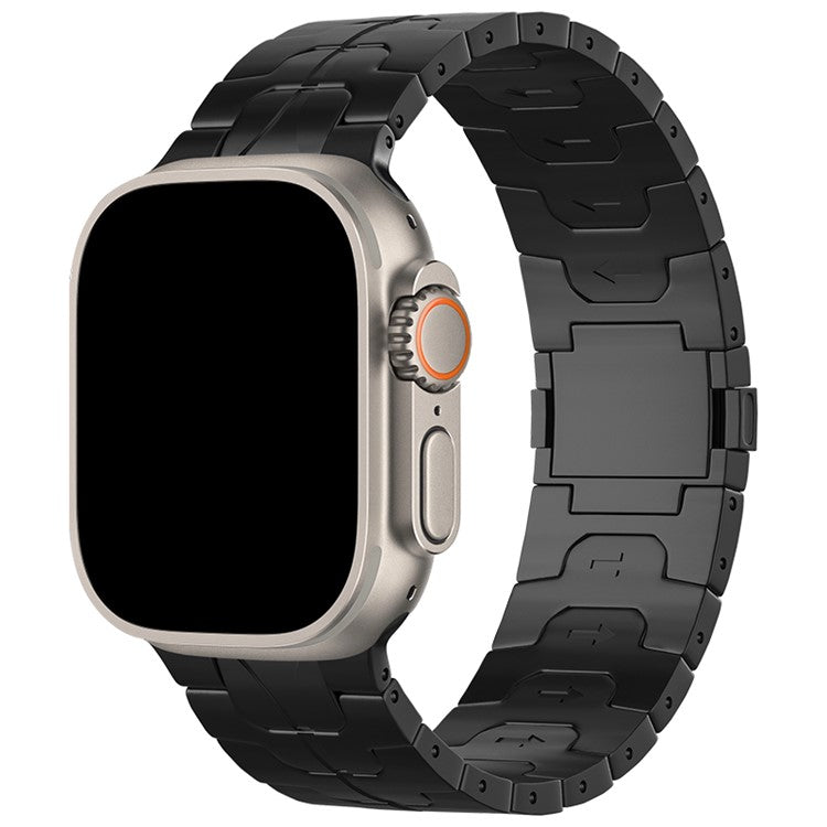 For Apple Watch Series 10 42mm / 9 8 7 41mm / SE (2023) SE (2022) SE 6 5 4 40mm / 3 2 1 38mm Magnetic Buckle Titanium Alloy Band - Black