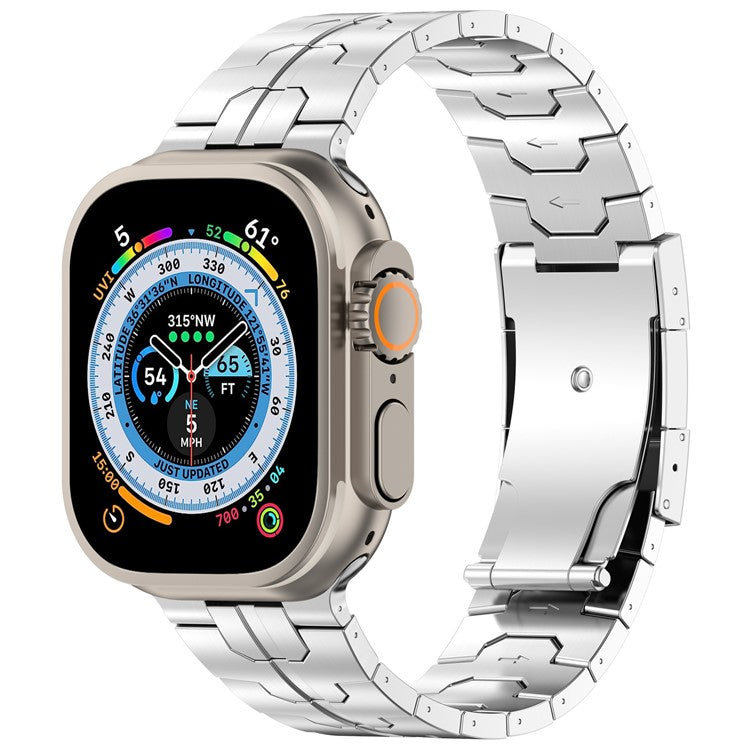 For Apple Watch 10 46mm / Ultra 2 / Ultra 49mm / 9 8 7 45mm / SE (2023) SE (2022) SE 6 5 4 44mm / 3 2 1 42mm Titanium Alloy Strap Band - Silver