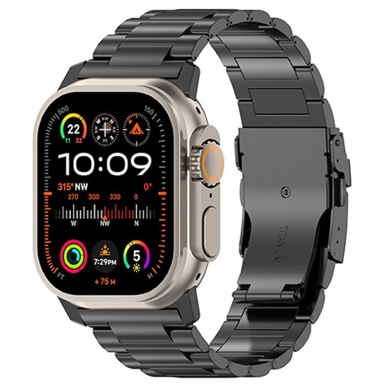 For Apple Watch 10 46mm / Ultra 2 / Ultra 49mm / 9 8 7 45mm / SE (2023) SE (2022) SE 6 5 4 44mm / 3 2 1 42mm Titanium Alloy Strap 26mm Band - Black