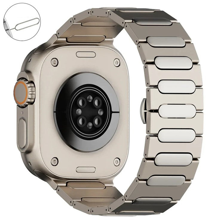 For Apple Watch 10 46mm / Ultra 2 / Ultra 49mm / 9 8 7 45mm / SE (2023) SE (2022) SE 6 5 4 44mm / 3 2 1 42mm Titanium Alloy Wristband - Titanium