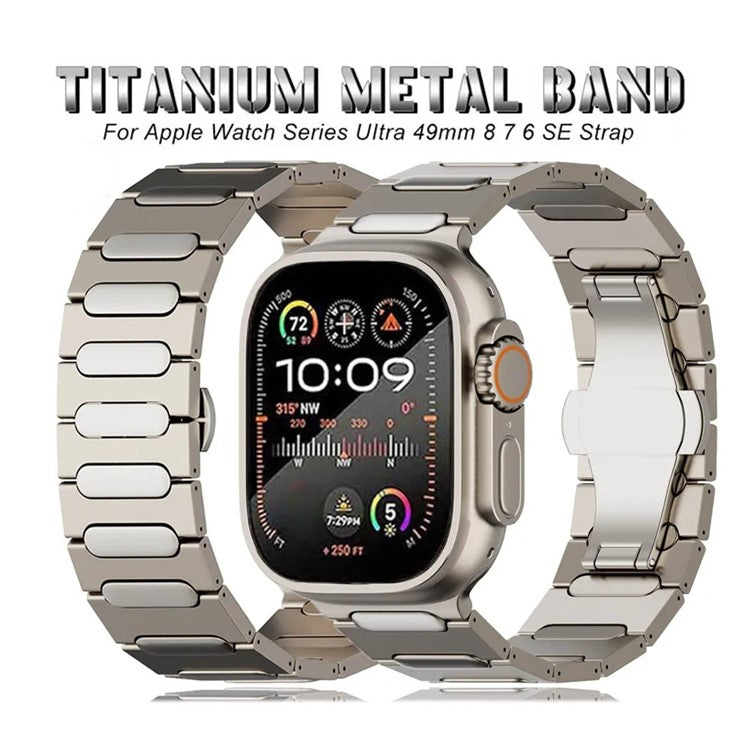 For Apple Watch 10 46mm / Ultra 2 / Ultra 49mm / 9 8 7 45mm / SE (2023) SE (2022) SE 6 5 4 44mm / 3 2 1 42mm Titanium Alloy Wristband - Titanium