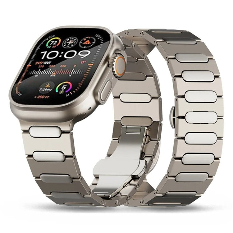 For Apple Watch 10 46mm / Ultra 2 / Ultra 49mm / 9 8 7 45mm / SE (2023) SE (2022) SE 6 5 4 44mm / 3 2 1 42mm Titanium Alloy Wristband - Titanium