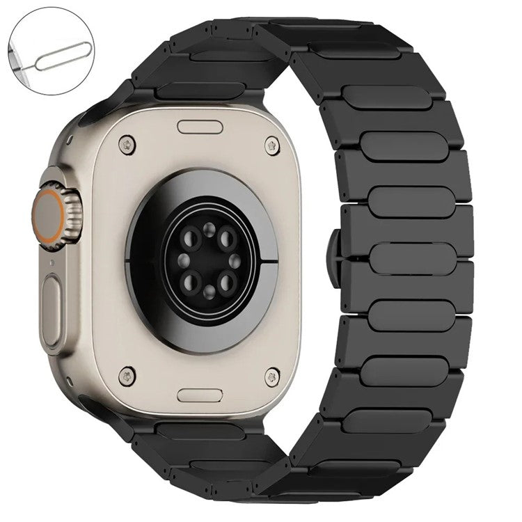 For Apple Watch 10 46mm / Ultra 2 / Ultra 49mm / 9 8 7 45mm / SE (2023) SE (2022) SE 6 5 4 44mm / 3 2 1 42mm Titanium Alloy Wristband - Black