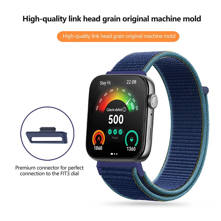 For Huawei Watch Fit 3 Band Breathable Braided Nylon Sport Adjustable Watch Strap - Army Green