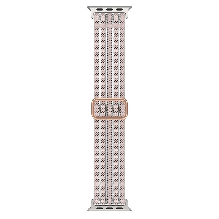 For Apple Watch Series 10 42mm / 9 8 7 41mm / SE (2023) SE (2022) SE 6 5 4 40mm / 3 2 1 38mm Woven Nylon Watch Strap Breathable Band - Pink