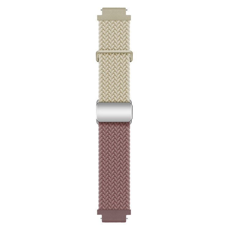 For Huawei Watch GT 4 41mm Universal 18mm Watch Strap Woven Wrist Band with Silver Magnetic Buckle - Starlight+Smoky Purple