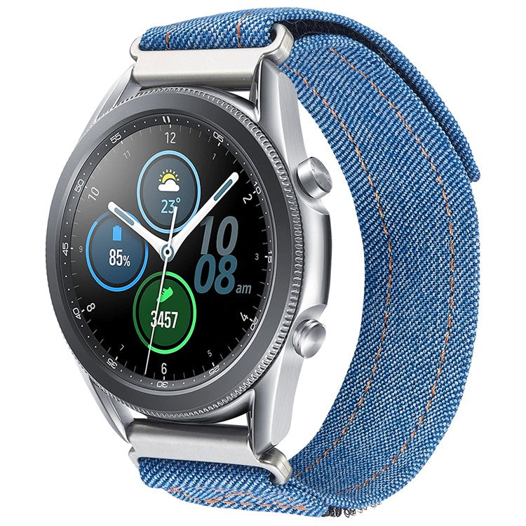 KALEBOL For Huawei Watch GT 3 42mm/GT 3 Pro 43mm Universal 20mm Replacement Smartwatch Strap Magic Tape Design Denim Wrist Band - Sapphire