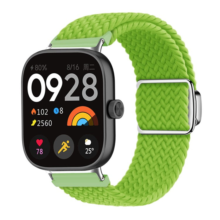 For Xiaomi Smart Band 8 Pro / Redmi Watch 4 Loop Strap Magnetic Buckle Woven Watch Band - Yellow Green
