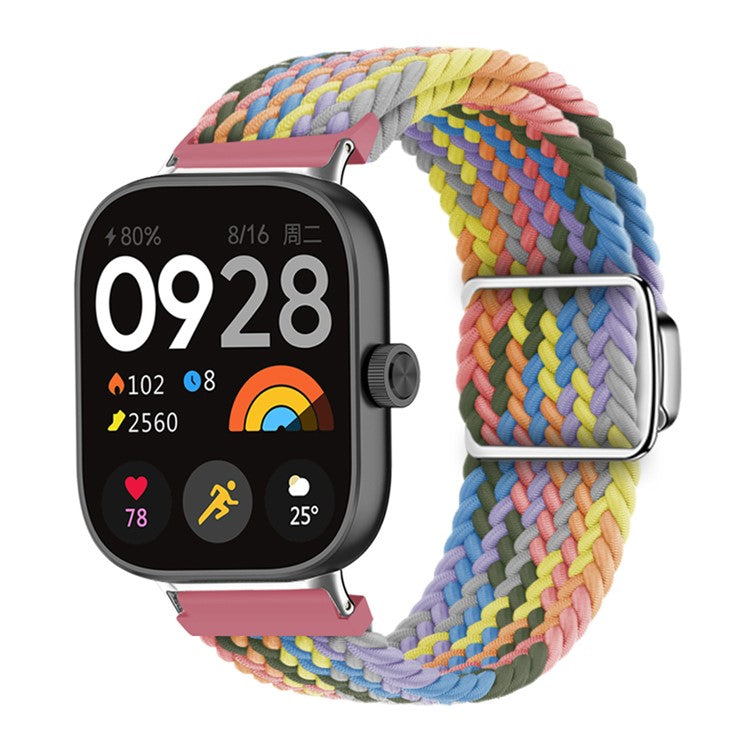For Xiaomi Smart Band 8 Pro / Redmi Watch 4 Loop Strap Magnetic Buckle Woven Watch Band - Colorful Purple