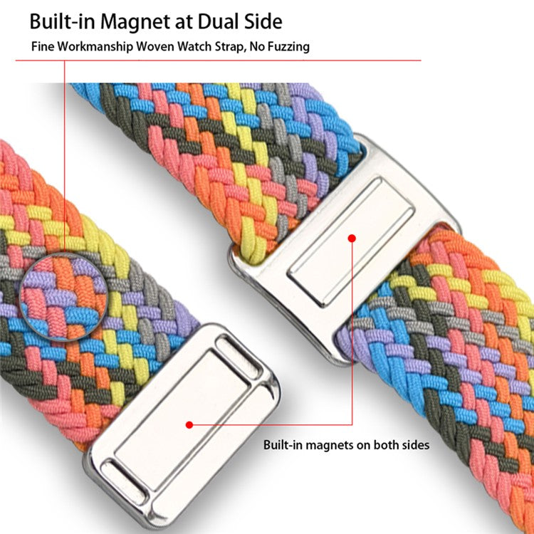 For Xiaomi Smart Band 8 Pro / Redmi Watch 4 Loop Strap Magnetic Buckle Woven Watch Band - Colorful Purple