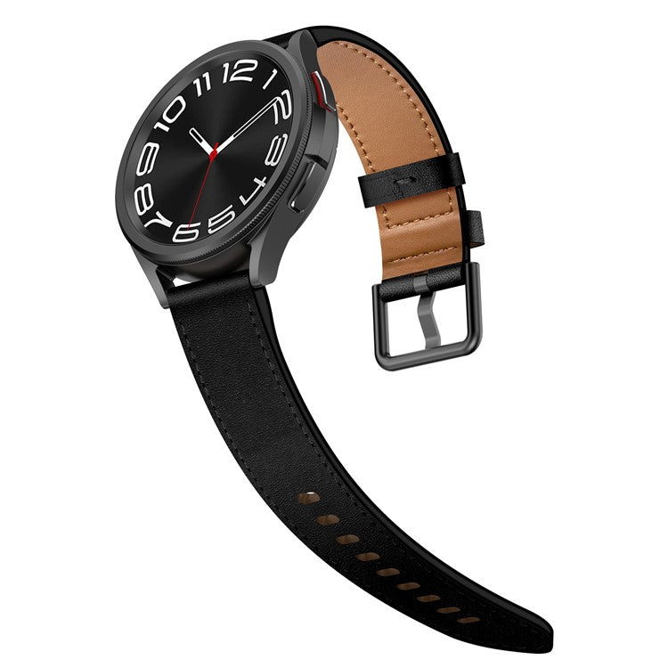 For Huawei Watch GT 3 42mm / GT 3 Pro 43mm Top Layer Cowhide Adjustable Wrist Band 20mm Watch Strap - Black