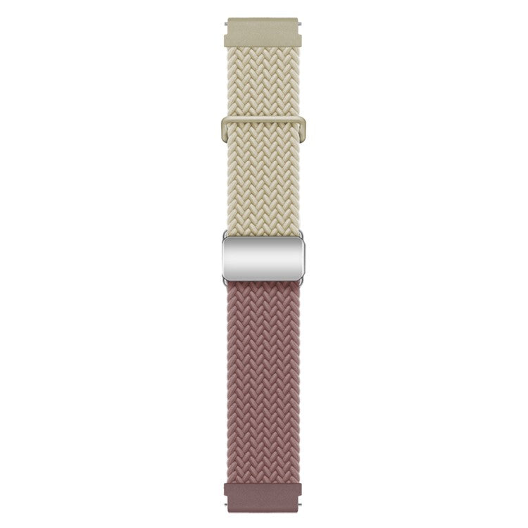 For Huawei Watch GT 3 42mm / GT 3 Pro 43mm Universal 20mm Woven Strap Magnetic Silver Buckle Watch Band - Starlight+Smoky Purple