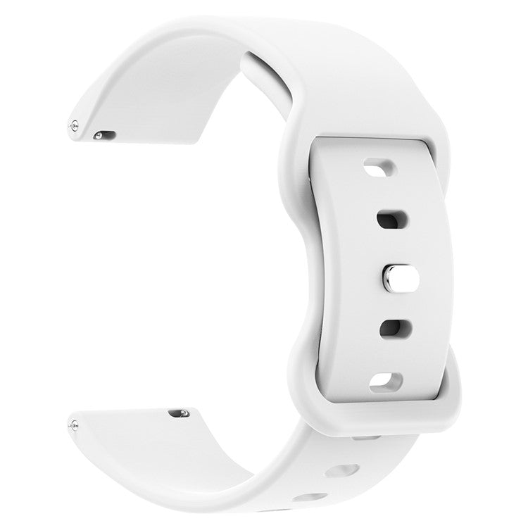 For Huawei Watch GT 3 42mm / GT 3 Pro 43mm Universal 20mm Silicone Watch Strap Butterfly Shape Buckle Band - White