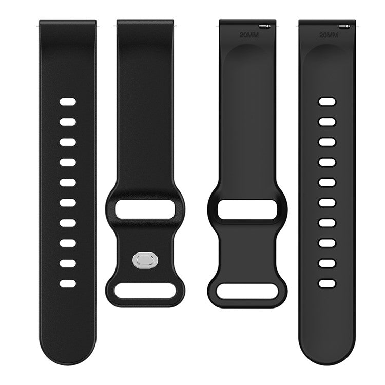 For Huawei Watch GT 3 42mm / GT 3 Pro 43mm Universal 20mm Silicone Watch Strap Butterfly Shape Buckle Band - White