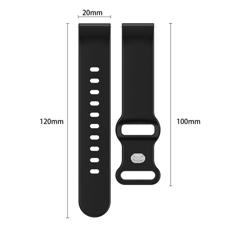 For Huawei Watch GT 3 42mm / GT 3 Pro 43mm Universal 20mm Silicone Watch Strap Butterfly Shape Buckle Band - White