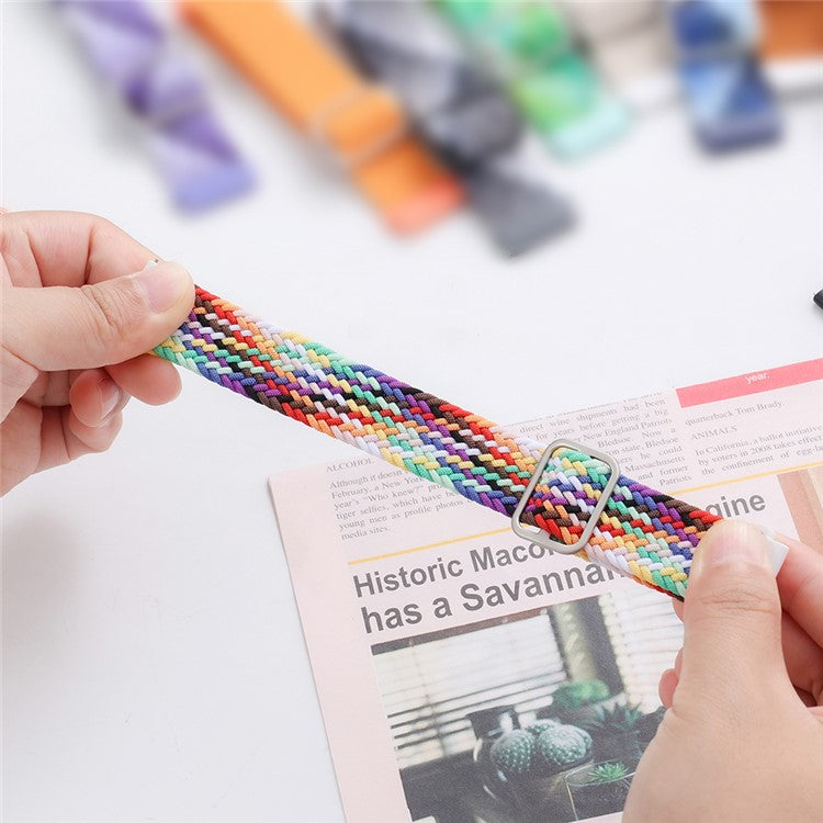 For Huawei Watch Fit 3 Adjustable Nylon Braided Watch Band Woven Style Wrist Strap - Style C