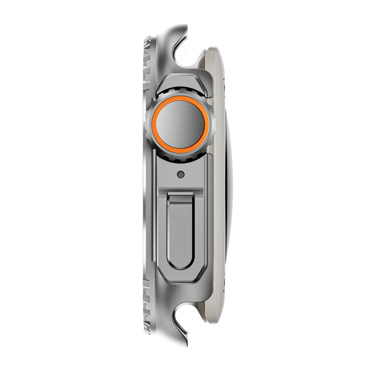 For Apple Watch Series 9 / 8 / 7 45mm Anti-drop Watch Case Metal Protective Frame - Grey