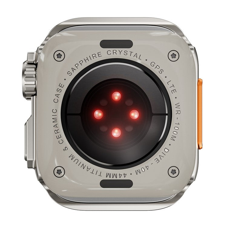 For Apple Watch Series 9 / 8 / 7 45mm Anti-drop Watch Case Metal Protective Frame - Titanium