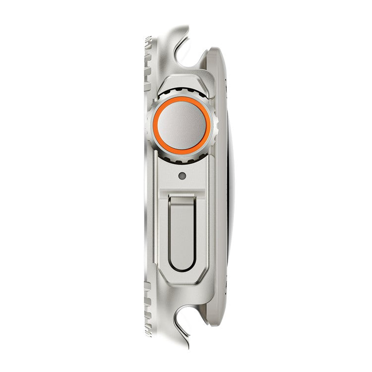 For Apple Watch Series 9 / 8 / 7 45mm Anti-drop Watch Case Metal Protective Frame - Titanium