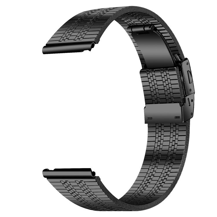 For Garmin Vivomove 3 / GarminMove 3 Stainless Steel 20mm Watch Strap Replacement Wrist Band - Black
