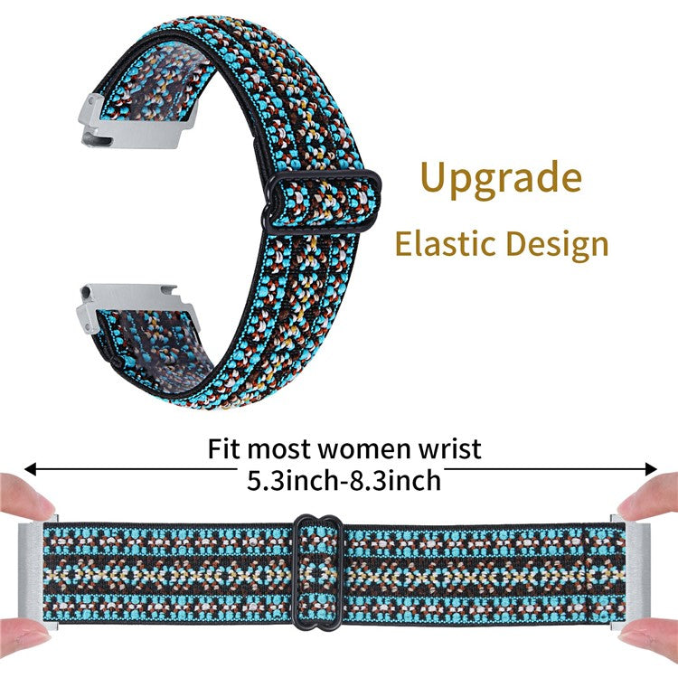 For Garmin Vivomove 3 / GarminMove 3 20mm Elastic Jacquard Fabric Watch Strap Replacement - 4