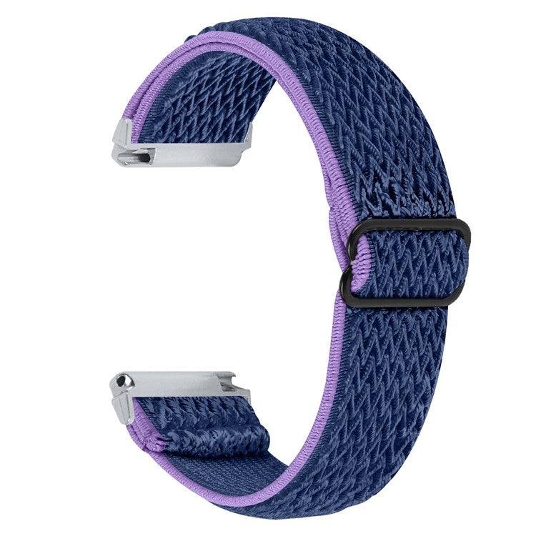For Garmin Vivomove Style / Garminmove Style 20mm Elastic Watch Strap Replacement Watchband - Purple+Blue