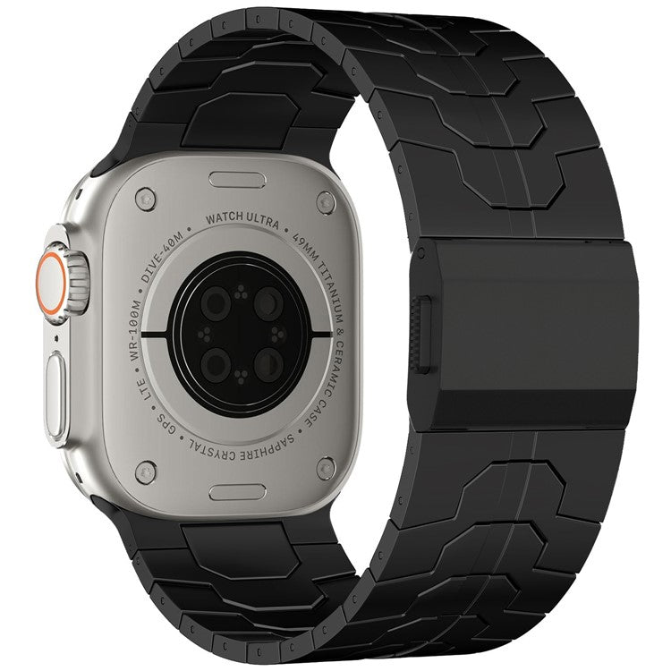 For Apple Watch 10 46mm / Ultra 2 / Ultra 49mm / 9 8 7 45mm / SE (2023) SE (2022) SE 6 5 4 44mm / 3 2 1 42mm Magnetic Buckle Watch Strap - Black