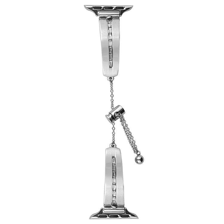 For Apple Watch Series 10 42mm / 9 8 7 41mm / SE (2023) SE (2022) SE 6 5 4 40mm / 3 2 1 38mm Wristband Alloy Bangle Bracelet - Silver