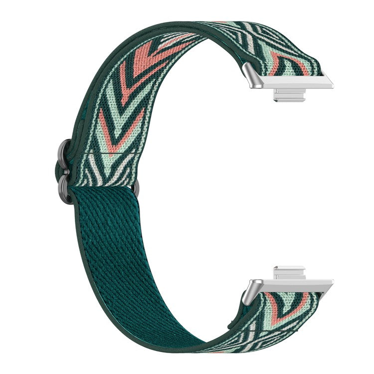 For Huawei Watch Fit 3 Nylon Strap Stretchy Solo Loop Sport Watch Bands - Green Arrow
