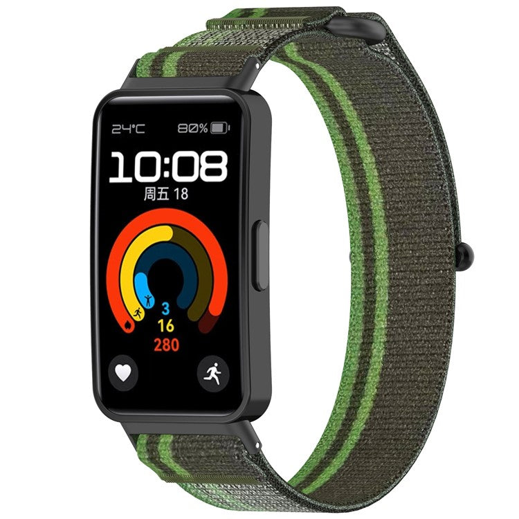 For Huawei Band 10 / Band 10 NFC / Band 9 / Band 9 NFC / Band 8 / Band 8 NFC Strap Nylon Sport Loop Watch Bands - Blackish Green