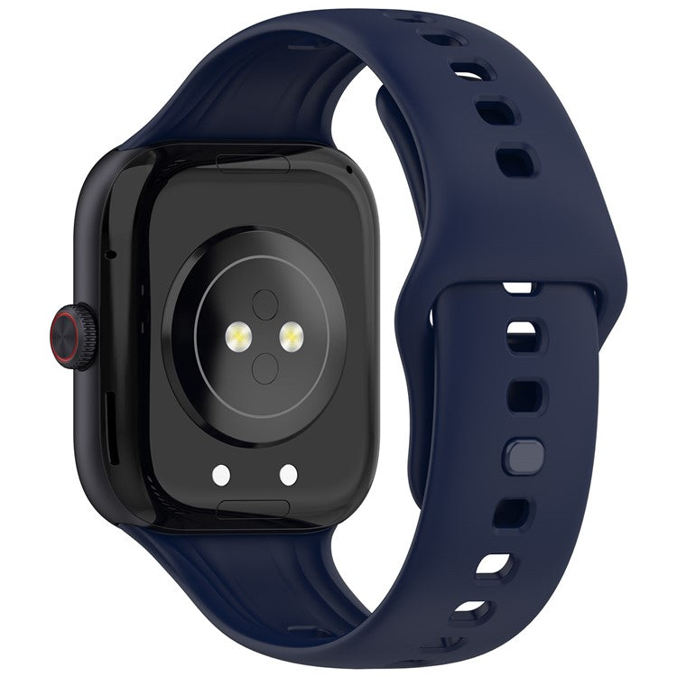 For vivo Watch GT Watch Band Soft Silicone Wrist Strap Adjustable Buckle - Dark Blue