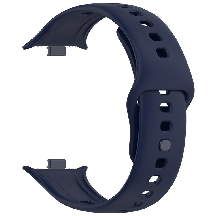 For vivo Watch GT Watch Band Soft Silicone Wrist Strap Adjustable Buckle - Dark Blue
