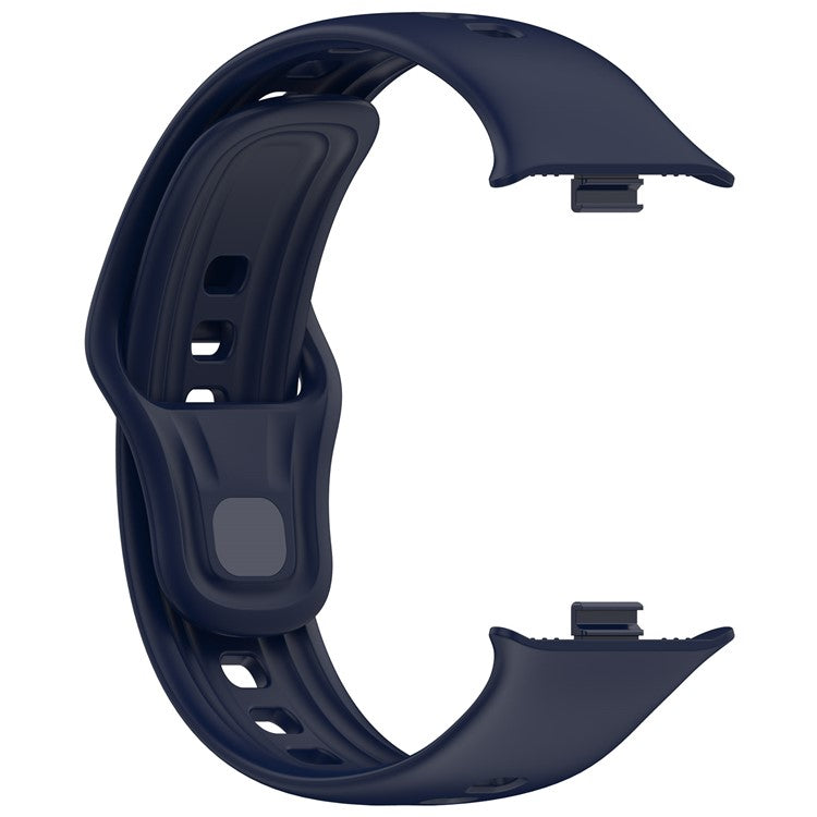 For vivo Watch GT Watch Band Soft Silicone Wrist Strap Adjustable Buckle - Dark Blue