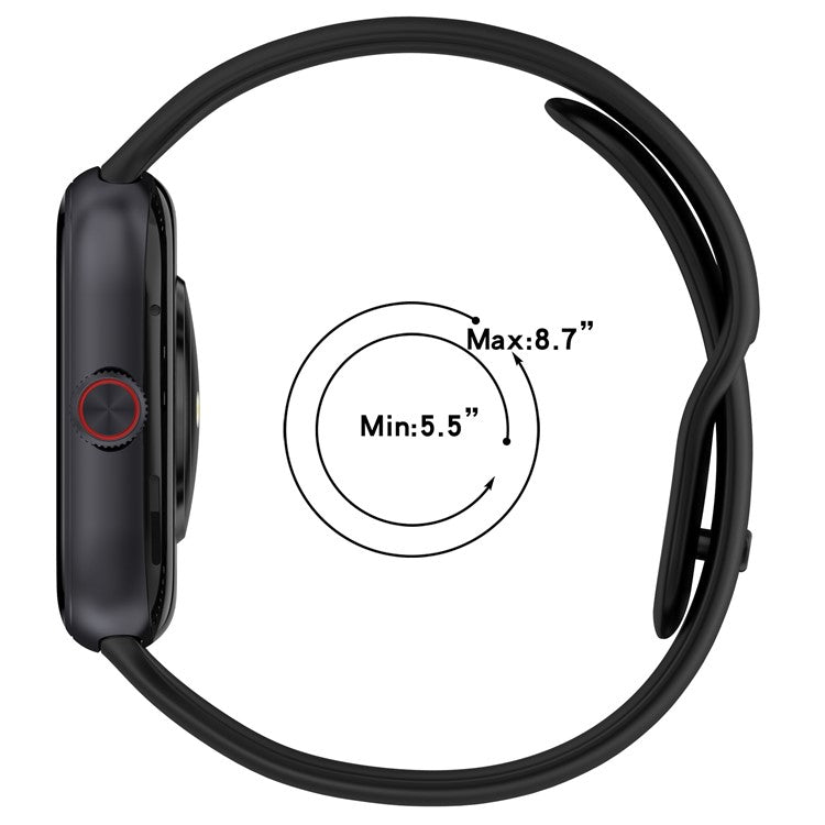 For vivo Watch GT Watch Band Soft Silicone Wrist Strap Adjustable Buckle - Dark Blue