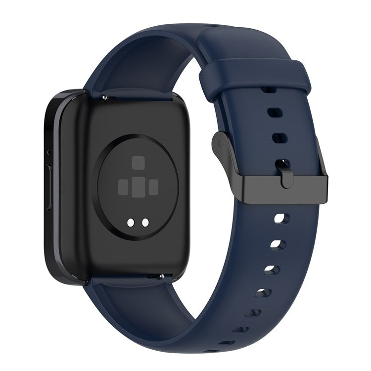 For SKG V9 / V9 Pro / Huami Amazfit Bip 5 / Bip 5 Unity Watch Strap Liquid Silicone Band Replacement - Navy Blue