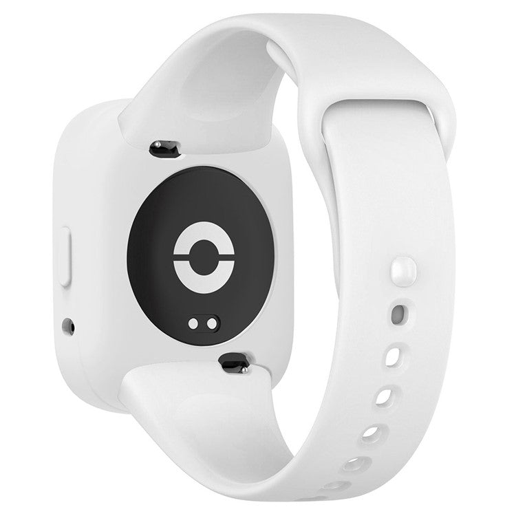 For Xiaomi Redmi Watch 3 Active Silicone Strap Replacement Wrist Band with Watch Case - White