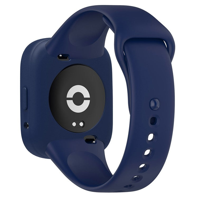 For Xiaomi Redmi Watch 3 Active Silicone Strap Replacement Wrist Band with Watch Case - Dark Blue