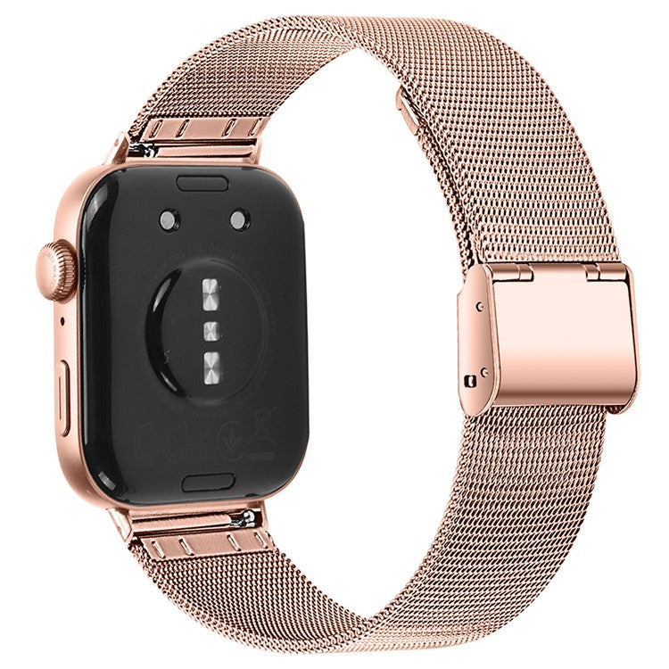 For Huawei Watch Fit 3 Milanese Mesh Band 316L Stainless Steel Watch Strap - Rose Gold