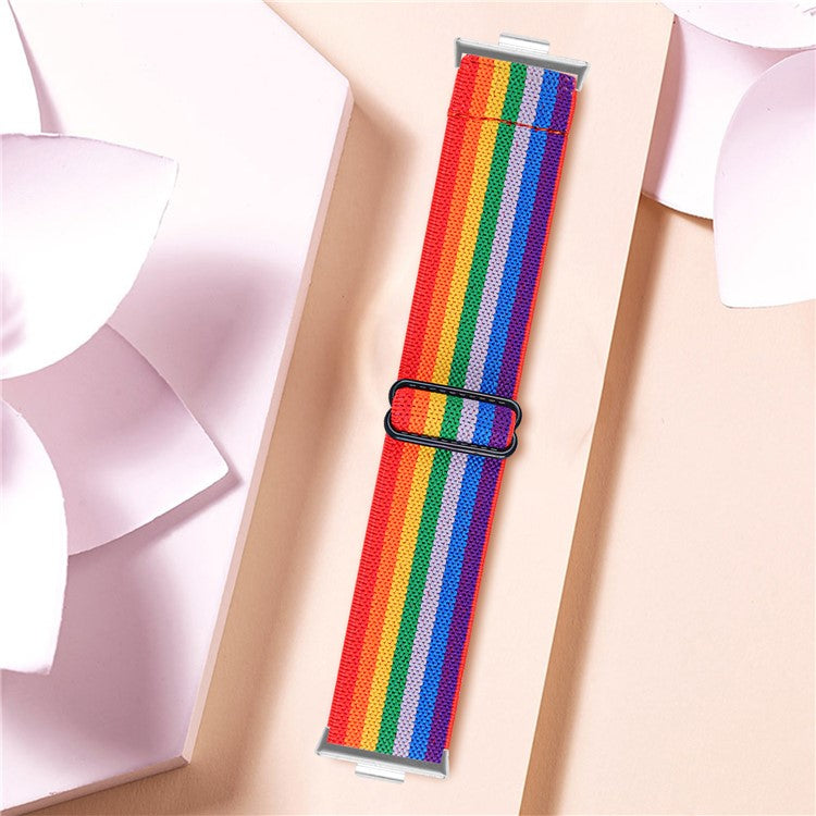 For Huawei Watch Fit 3 Nylon Watch Strap Pattern Print Adjustable Elastic Wrist Band - 8#