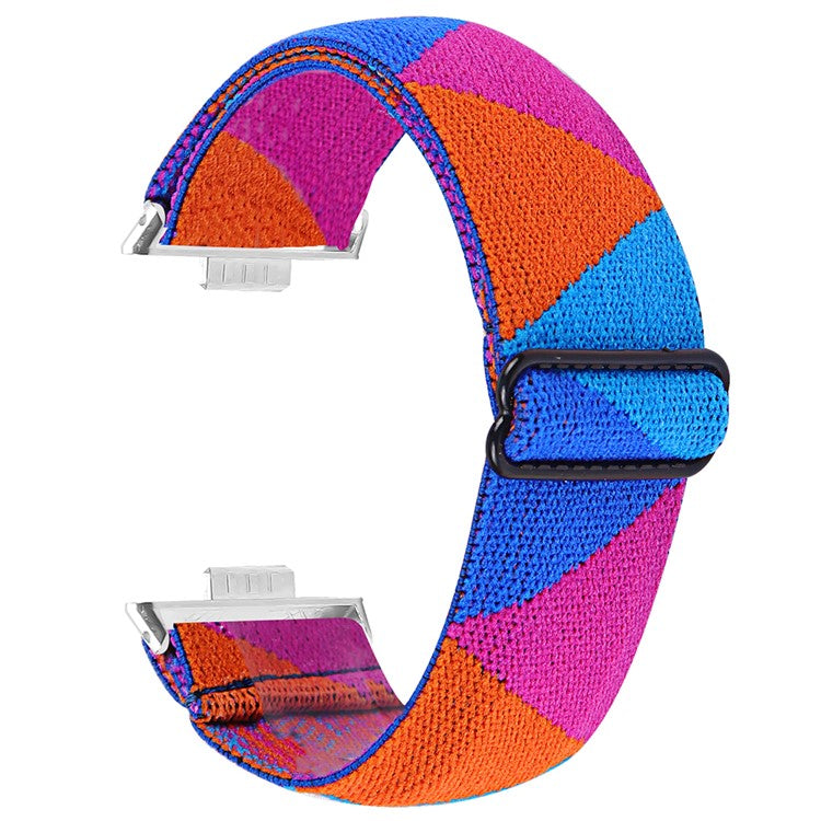 For Huawei Watch Fit 3 Nylon Watch Strap Pattern Print Adjustable Elastic Wrist Band - 21#
